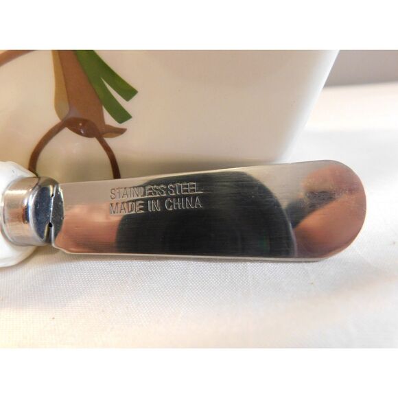 St. Nicholas Square "Reindeer Games" Dip Mix Bowl & Spreader New In Box. - Picture 3 of 10